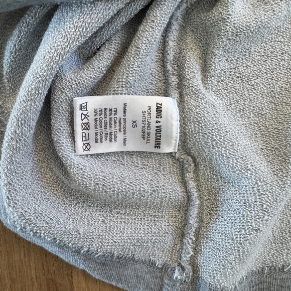 Zadig & Voltaire Heather Gray Skull Sweatshirt - Picture 8 of 8